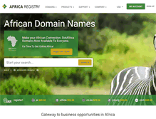 Tablet Screenshot of africaregistry.com